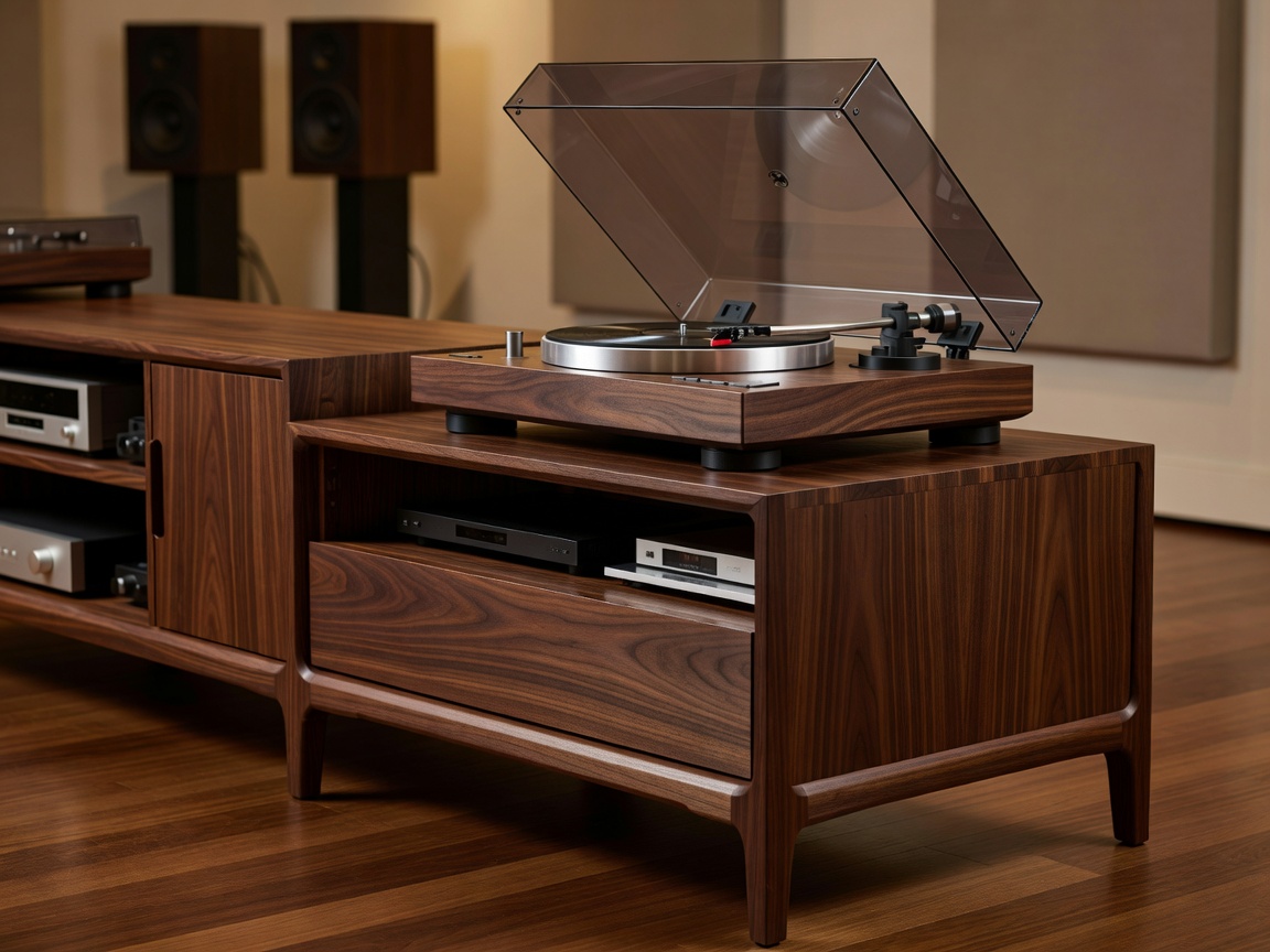 The Audiophile Lowboy high-end turntable media console and media cabinet