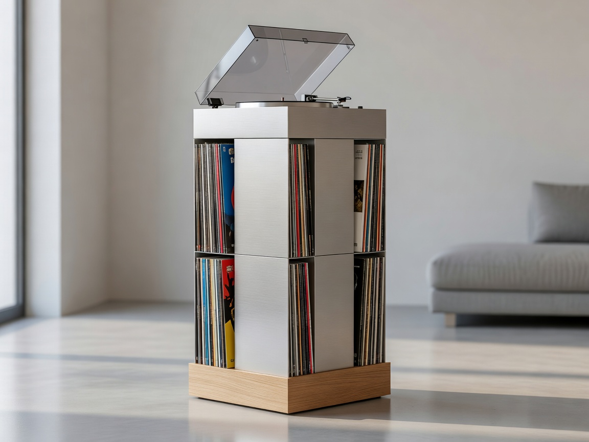 The Groov-Tower vertical vinyl record console and storage solution
