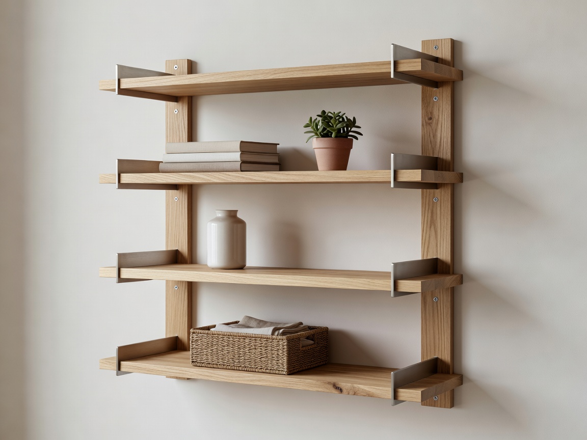 Three tier modular wall shelf assembly